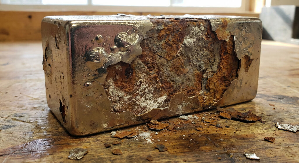 Porównanie magnesu skorodowanego i magnesu z powłoką antykorozyjną